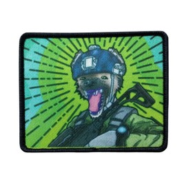 Patches , Excited Hyene Embroidery Patch, Military Sticker Badge, Morale Patch for Tactical Clothing, Backpack, Baseball Cap, Uniform