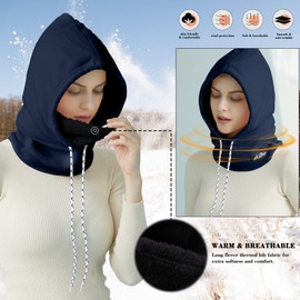 NEOLA Balaclavas for Men - Snood Ski Mask Thermal Fleece Warm Windproof Neck Warmer Bally Face Cover Hood Snoods Hats for Mens Winter Outdoor Sports Ski Motocycle, BlueD, M