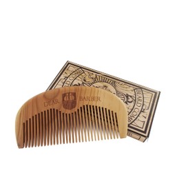 Dear Barber Men's Beard Comb Crafted From Pear Wood, Keeps Beard and Moustache Well Groomed