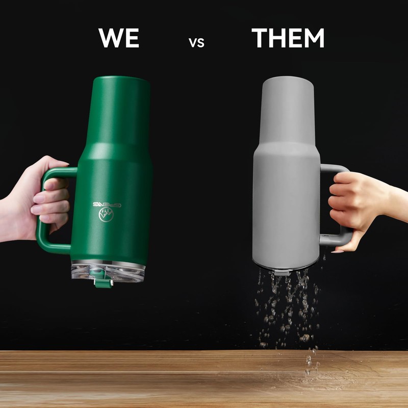 Gpeng 40 oz Tumbler with Handle, Water Bottles with Straw