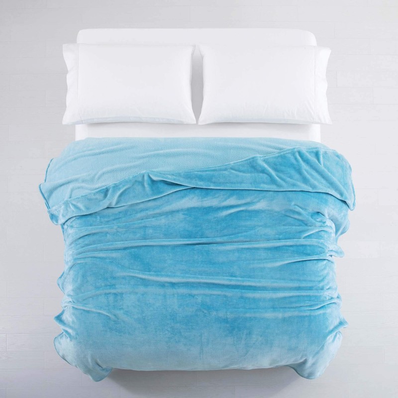 MOONLIGHT20015 Fleece Blanket Throws for Sofas - 400 GSM Blue