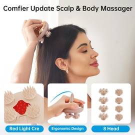 COMFIER Cordless Scalp Massager Hair Growth with 3 kneading Modes,Waterproof Head Massager with 8 Claws for Deep Cleansing,Head Scratcher,Body Massager for Stress Relief, Cat Massager