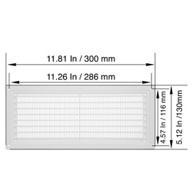 5" x 12" Inch White Plastic Ventilation Grille with Insect Mesh. HVAC. Indoor Vent Cover. Does NOT Include Screws