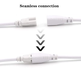 T5 T8 LED Tube Connector Adapter Cable Connector Cable Wire 8 inch Double Male to Male End Extension Cord for Integrated LED Fluorescent Tube Light Bulb Lamp Holder Socket(6-Pack 3Pin Male)