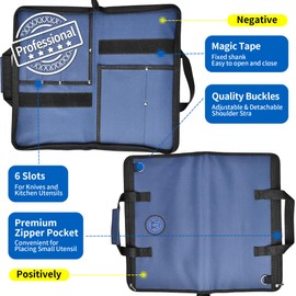 XYJ Chef's Knife Roll Bag Canvas Knife Carrying Case with Durable Handles Shoulder Strap