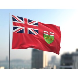 Large Canada Ontario Province Flag 6x10FT Big Canadian ON Flag Vivid Color Fade Resistant Polyester with Brass Grommets Indoor Outdoor (Ontario, 6x10FT)