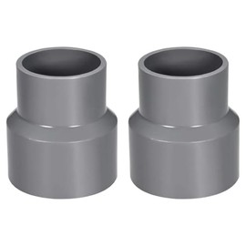 TOP-VIGOR 2Pcs PVC DWV Reducing Coupling, 50mm x 63mm Socket Pipe Fitting Adapter Connector, Duct Reducer Pipe Fitting for Water Supplies Build, Gray