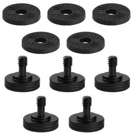 GERUI 5 Pieces 1/4 Thumb Screw Camera Quick Release Adapter with Rubber Pad, 1/4 Female to 1/4 Female Adapter Bracket Thread, Used for Quick Mounting Board