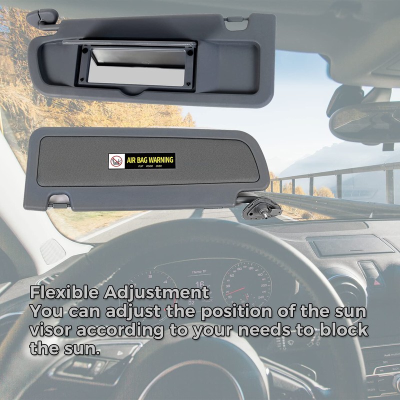 KUAFU Driver Side and Passenger Side Sun Visor Compatible with