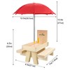 MIXXIDEA Squirrel Feeder Table with Umbrella, Wooden Squirrel Picnic Table