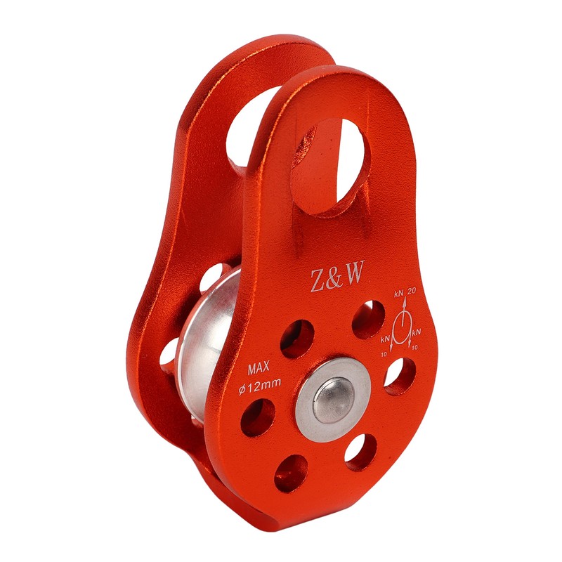 Rock Climbing Pulley Fixed Sideplate Single Sheave Pulley Orange Lift