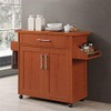 Pemberly Row Kitchen Island with Spice Rack in Cherry