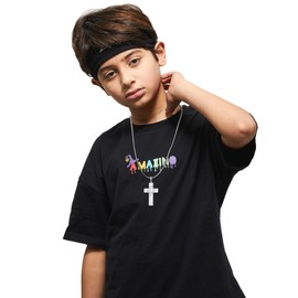 HSWYFCJY Silver Canada Flag Cross Necklace for Men,Joshua 1:9 Christian Scripture Bible Verse Holy Pendant Necklace First Communion Confirmation Gifts for Boys(24 inches)