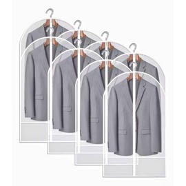Protector Funda Ropa Traje 5pzs Guardar Cubrepolvo Colgante Bolsa Portatraje Cubrevestido Closet (60x80 cm)