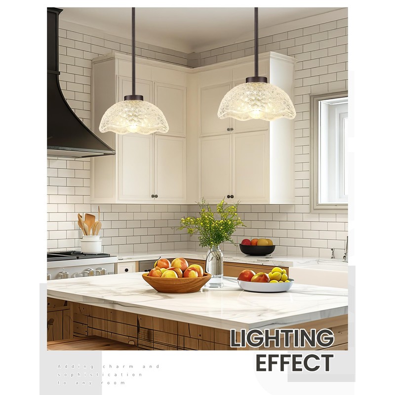 zeyu 2 Pack Pendant Lights, Kitchen Pendant Lighting Island, 10.4''