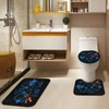 Arttown Blue Orange Gamepad Bathroom Sets with Shower Curtain and