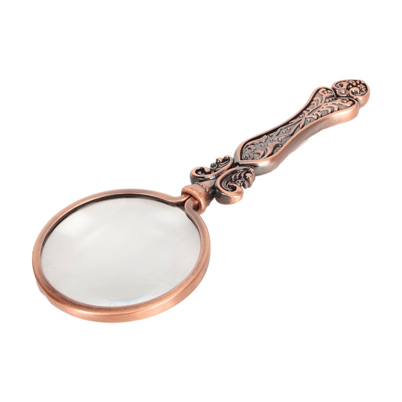 Retro Magnifying Glass Portable 3X Magnification Handheld Magnifier for Science