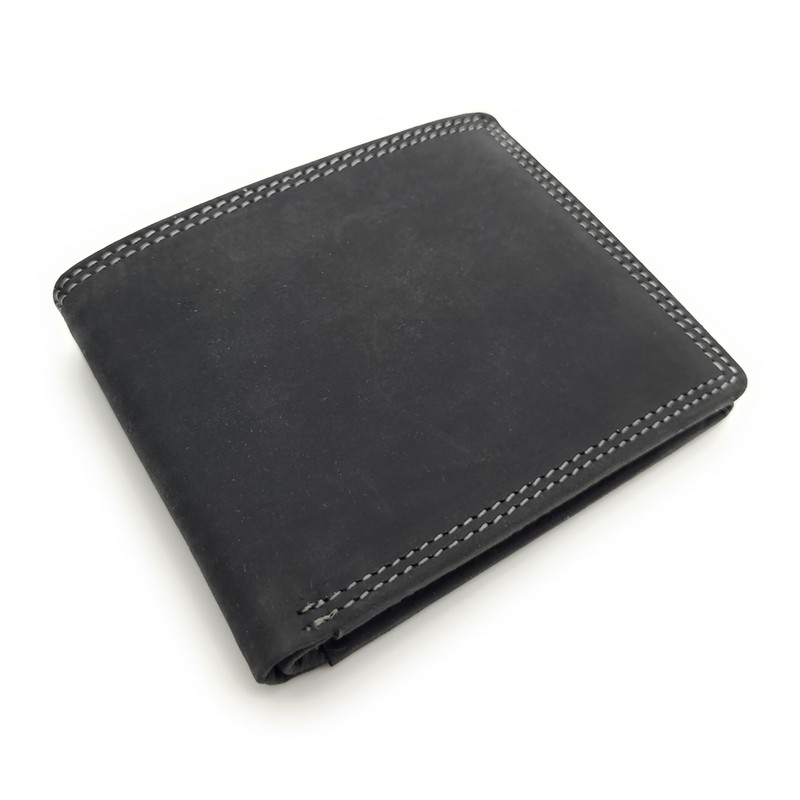 Men's Leather Wallet Flat Minimalist RFID Protection Hunter Leather Slim