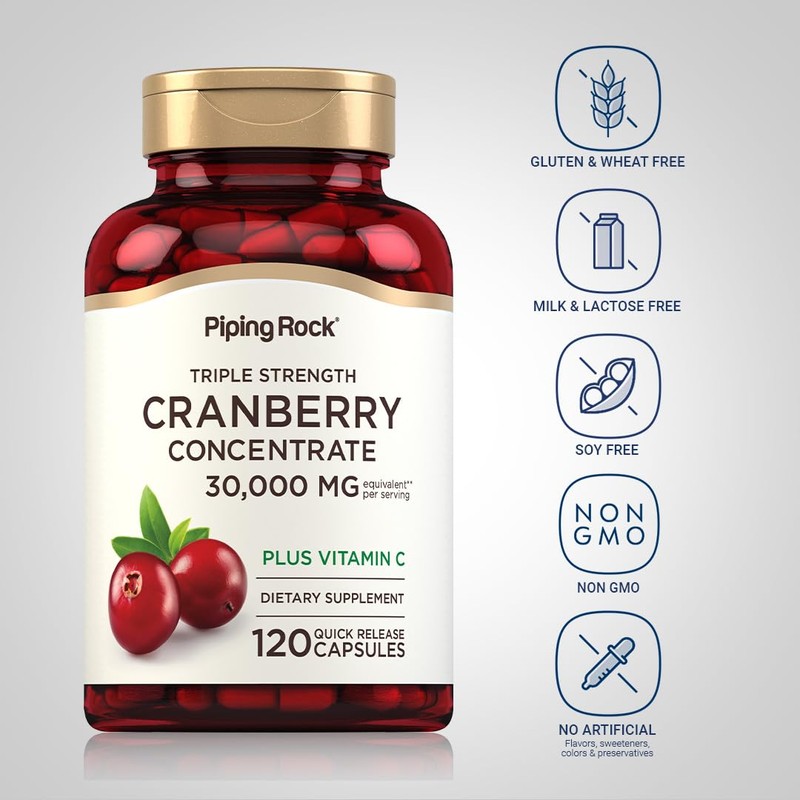 Piping Rock Cranberry Pills | 120 Capsules | Supplement for