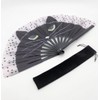 Modern Cat Face Picture, Large Folding Fan, Length 13.4 inches