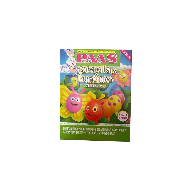 PAAS Caterpillars & Butterflies Egg Decorating Kit Dye Craft Kit
