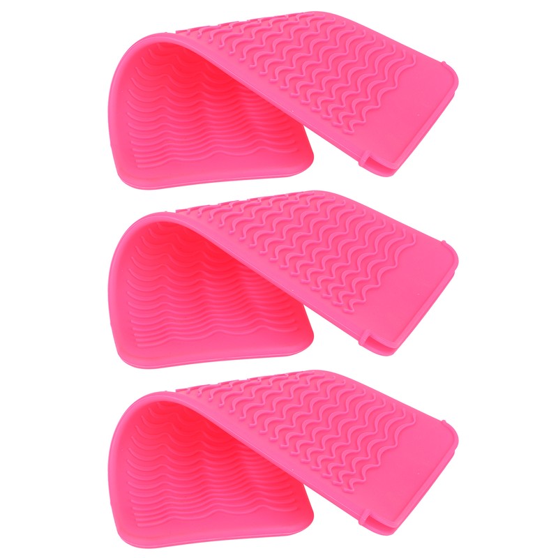 3Pcs Silicone Insulation Cover Heat Resistant Pouch for Hair Straightener