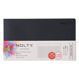 NOLTY NOTE Horizontal Slim Plus Graph Matrix, 3.5mm Grid, 200 Pages, Black