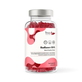 Radiance HSN 60 Raspberry Flavour Gummies - Advanced Hair Skin & Nails Supplement for Men & Women - 13 Essential Nutrients Inlcuding Biotin