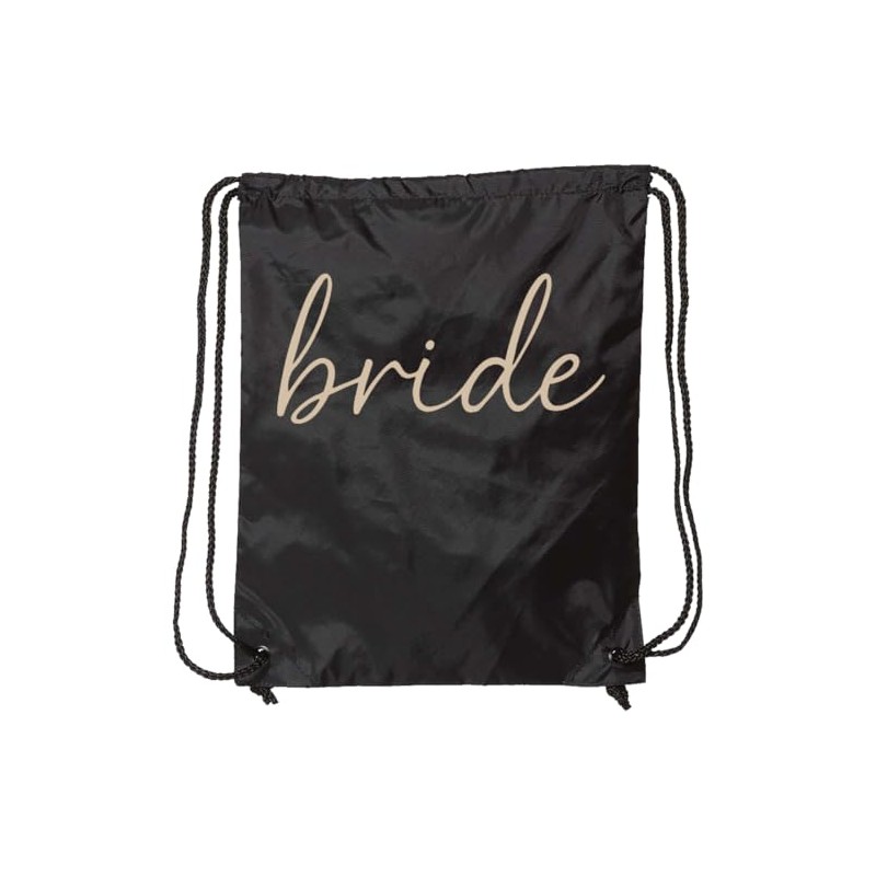 inktastic Elegant Bride Script Minimalist Typography Drawstring Bag Black 45aab