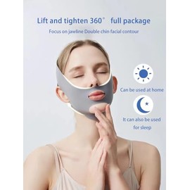 Serena.H Nueva Mascarilla Nocturna Moldeadora Facial de Belleza, Mascarilla Reutilizable en Forma de V para Rostro Y Mentn, Mascarilla Lifting de...  