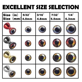 Aventik 25pc Pack Brass Dumbbell Shaped Fish Eyes Realistic Fly Tying Materials, Lure Jig, Easy to Use, Corrosion Resistant, Various Sizes & Colors for Trout (Gold with Spring Eyes, 6.3mm)