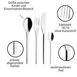 Puresigns One Junior Cutlery Set Stainless Steel Polished Silver 4-Piece Set