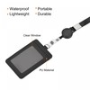 sourcing map Badge Holder 11cm Vertical PU Leather ID Holder