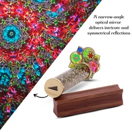 YVCrafts Handmade Giant Trigon Floral Gardens Brass Kaleidoscope with Two Wheels, Perfect for art collectors and kaleidoscope enthusiasts