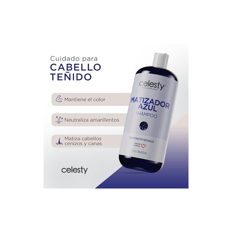 CELESTY Shampoo Matizador - Variedad Amarillo Azul Morado Negro Rojo