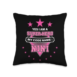 Yes I'm A Superhero Codename Nini Funny Mother's Day Throw Pillow, 16x16, Multicolor