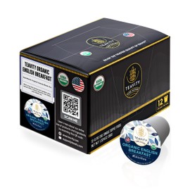 Organic English Breakfast Tea Pods for Keurig - Naturally Caffeinated Unsweetened Black Tea Pods by Teavity (12 Tea Pods)