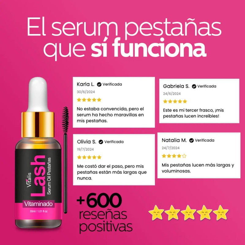 Vitalis Suero Para Crecimiento De Pestañas 100% Natural Lash