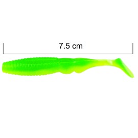 SEABUZZ Rubber Fish Fishing Lure Set Zulu Shad 5 Pieces x 75 mm - Pike Zander Perch Rubber Bait - Trout & Catfish Artificial Bait - Predator Fish Fishing Set - Fresh and Saltwater Fishing Equipment