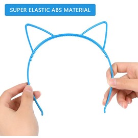 Cat Ear Headband, Hair Band with Cat Ears, 10 Colours, Plastic, Cat Ears, Hair Band, Cat Bow Hairbands, Constitutional Party Headwear for Women and Girls