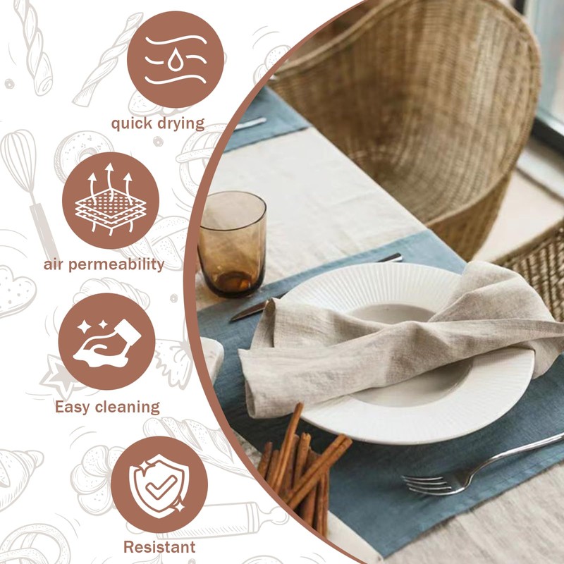 Eastrpupira Linen Dinner Napkins 20 x 20 Inch, 4 Packs