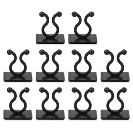 uxcell 100Pcs Plant Climbing Wall Fixture Clips, Plant Fixer Self-Adhesive Hooks Wire Fixing Supporting for Indoor Outdoor Decoration and Cable Wire Fixing (Black, 7.2mm/0.28")