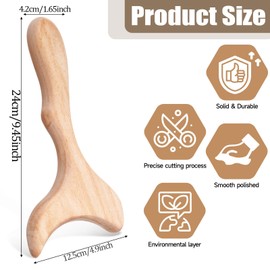 YUXIANLB Wood Therapy Massager, 1 Piece, Wooden Lymphatic Drainage Massager, One-Handed Body Shaping Tools for Maderotherapy, Anti Cellulite, Gua Sha, Muscle Relaxation (Medium)