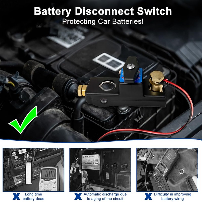 Battery Disconnect Switch, zxbaers Heavy Duty Battery Cut Off Switch
