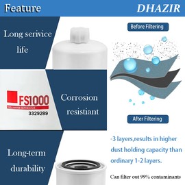 FS1000 Fuel Filter Water Separator Kit Compatible with Cummins Diesel Engine Freightliner Kenworth Peterbilt Trucks Replaces 329289, 2568753, 4377880