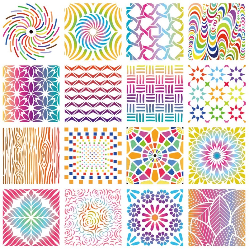 Rolin Roly Hollow Carving Geometry 15x15cm for Drafting, 32 Types,