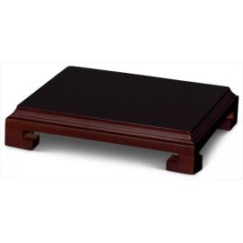 China Furniture and Arts US Seller - 6 x 4.5 Inch Dark Brown Wooden Rectangular Chinese Stand