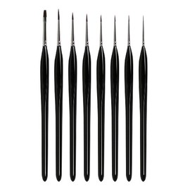 Pro Arte Series MP Fine Detail Paint Brushes For Miniature Model Painting and Nail Art. Ideal for intricate art work for use with all types of media such as Acrylic paint, watercolour etc. (Complete Set)