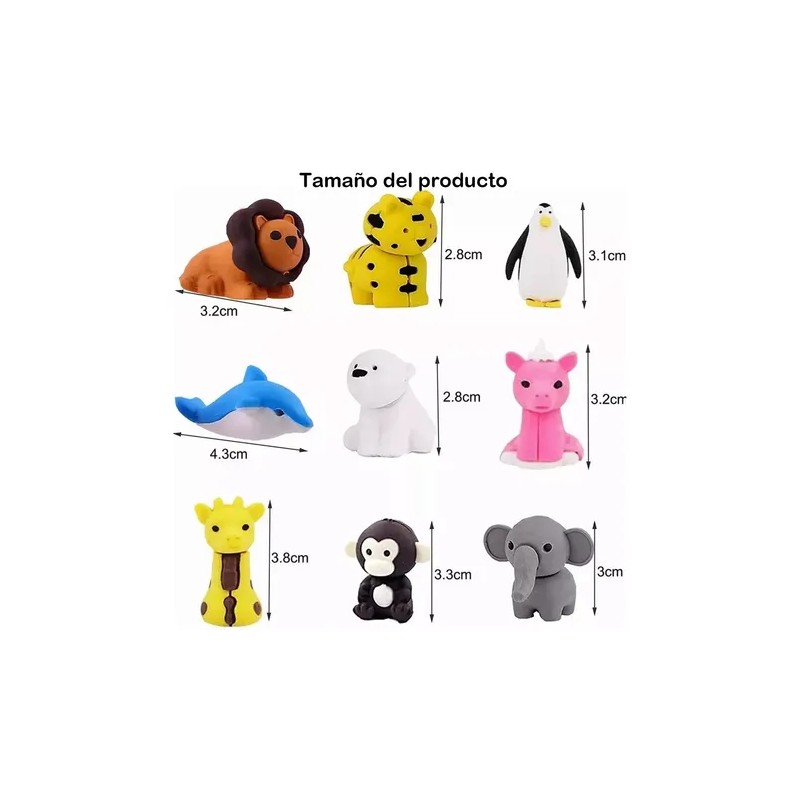 100 Gomas De Borrar De Animales, Material Escolar Para Niños