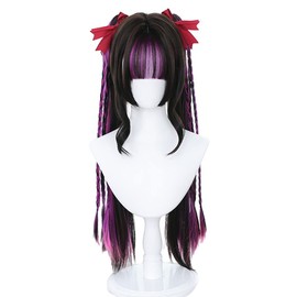 Lolita Wig, Harajuku Style, GAL Series, Twin Tails, Long, Black, Purple, Mesh, Wig, Heat Resistant, For Disguises, Costumes, Parties, Festivals, Events, Fashionable, Cosplay Wig